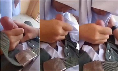 Bocil Jilbab Putih SMA Gabut Di Gedung Sekolah